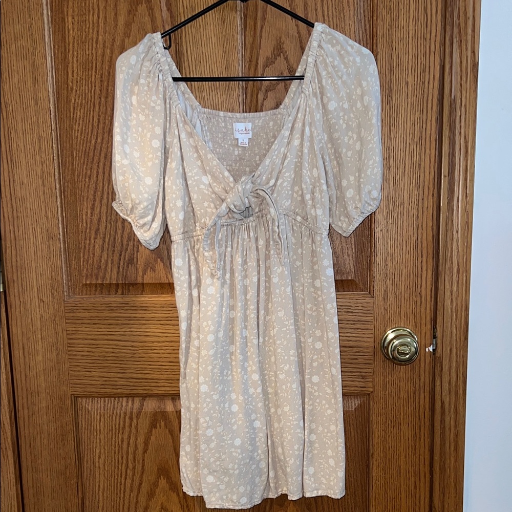 Cream Floral Mini Dress
